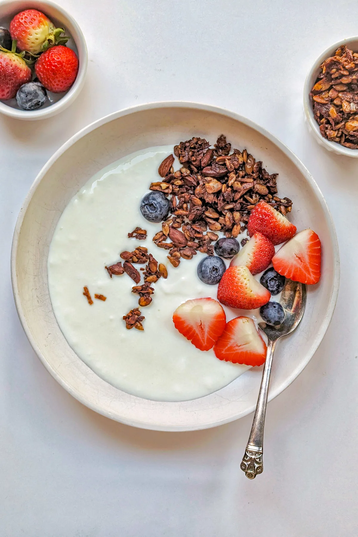 Low fodmap granola in yogurt.