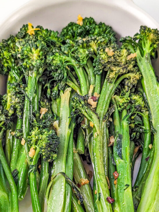 Broccoletti in a serving bowl.