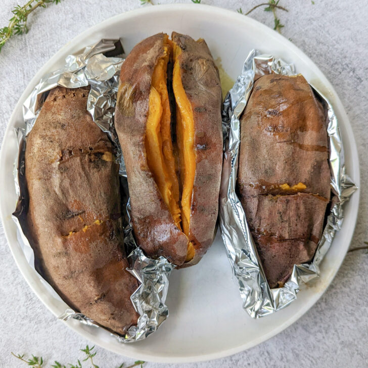 Grilled Sweet Potatoes on a plate.