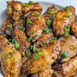 Soy Garlic Chicken Wings in a serving bowl.