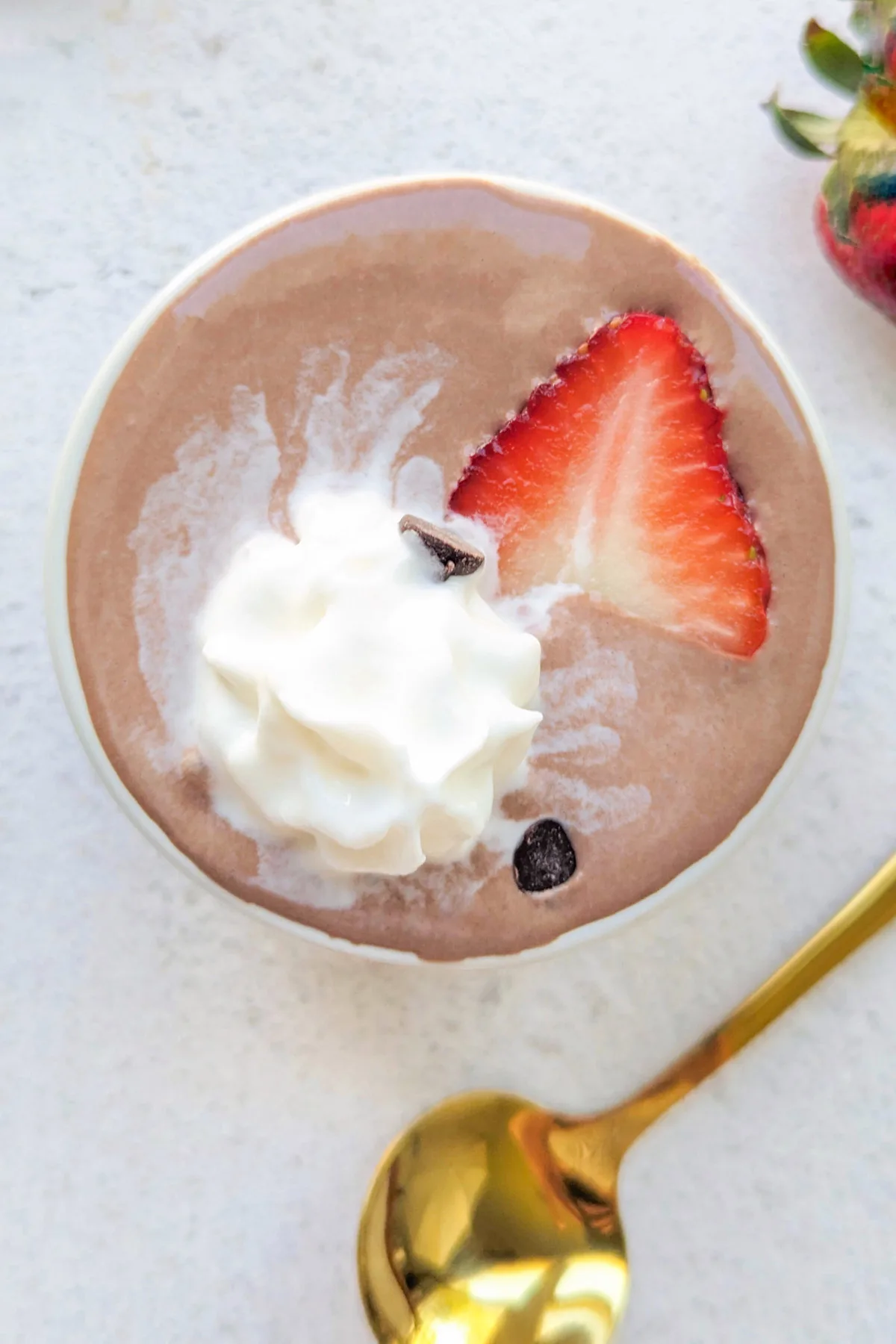 High Protein Chocolate Mousse in a small bowl.