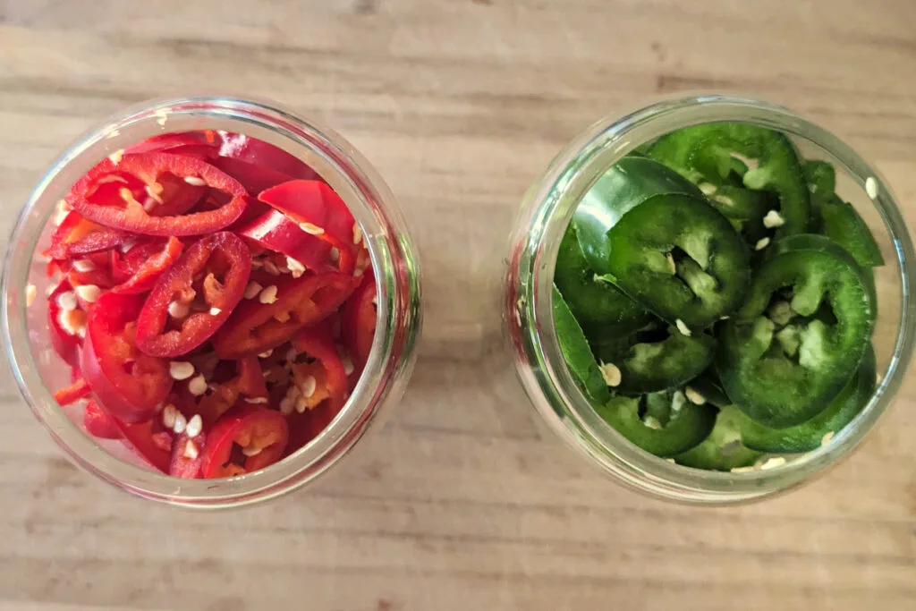Chiles in a jar.